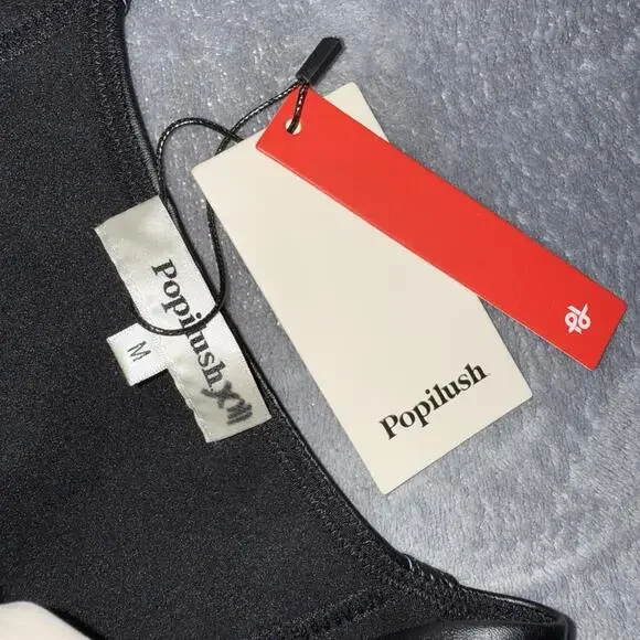 Popilush Faux Leather Lace Shapewear Bodysuit Tummy Control Thong Underwire Sz M - Picture 5 of 10